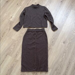 Comfortable Brown Skirt Set